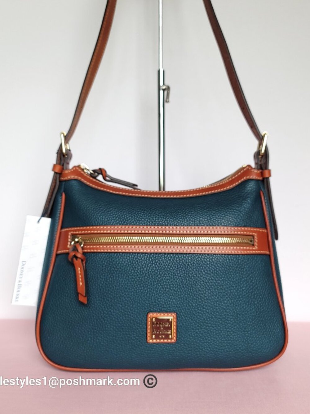 DOONEY & BOURKE Pebbled Grain Leather Presley Crossbody Bag- Teal color⭐